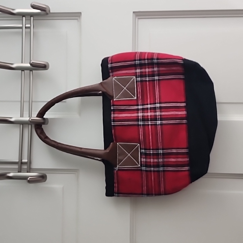 Red and Black Plaid Print Minibag
